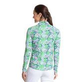 Alternate View 2 of Tropical Leaf Cooling Sun Protection Quarter Zip Pull Over